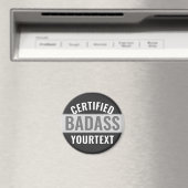 Aimant Badass certifié moderne Noir & Blanc Funny Unique (In Situ (Lave-vaisselle))
