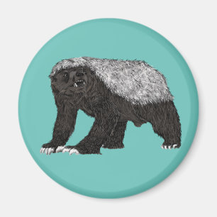 Aimant Badass Honey Badger Nasty Attitude Animal Art