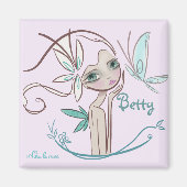 Aimant Badge avec prénom, pour fille (Devant)