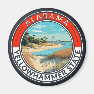 Aimant Badge d'art de voyage en Alabama