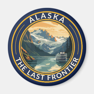Aimant Badge d'art de voyage en Alaska