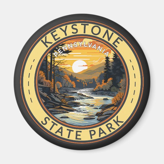 Aimant Badge d'art de voyage Keystone State Park Pennsylv (Devant)