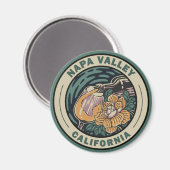 Aimant Badge d'Art Voyage Napa Valley California (Recto/Verso)