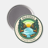 Aimant Badge de Bald Eagle State Park Pennsylvania (Recto/Verso)