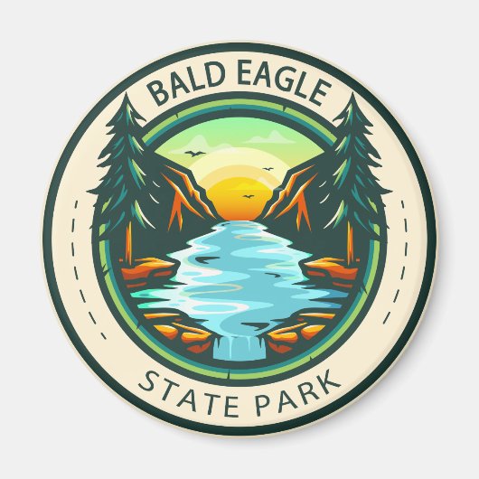 Aimant Badge de Bald Eagle State Park Pennsylvania (Devant)