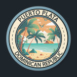 Aimant Badge de cabane de Puerto Plata République Dominic<br><div class="desc">Le design vectoriel de Puerto Plata. San Felipe de Puerto Plata est la capitale de la province de Puerto Plata sur la côte nord atlantique de la République dominicaine. La ville est surtout connue pour ses plages.</div>