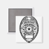 Aimant Badge de police - Générique (Recto/Verso)