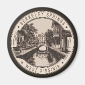 Aimant Badge d'illustration Berkeley Springs West Virgini (Devant)