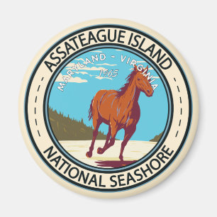 Aimant Badge du littoral national de l'île Assateague