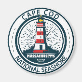 Aimant Badge du Massachusetts de Cape Cod National Seasho (Devant)