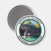 Aimant Badge du Wisconsin du Lakeshore national des îles  (Recto/Verso)