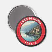 Aimant Badge Lago di Como Italie (Recto/Verso)