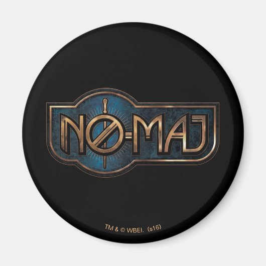 Aimant Badge NO-MAJ™ en or et marbre (Devant)