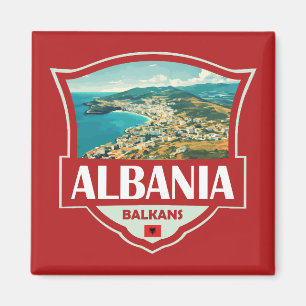 Aimant Badge rétro Illustration Albanie