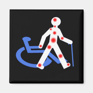 Aimant Badge Rond 5 Cm Porte-clefs Handicap invisible / V