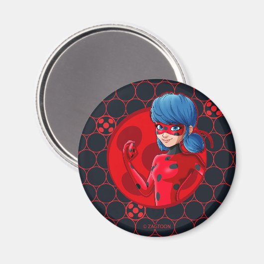 Aimant Badge rouge Ladybug (Recto/Verso)