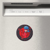 Aimant Badge rouge Ladybug (In Situ (Lave-vaisselle))