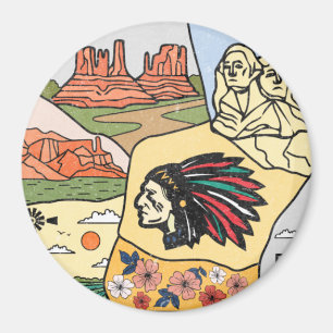 Aimant Badlands Mt Rushmore Black Hills South Dakota Cart