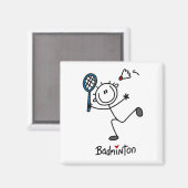 Aimant Badminton de base de la figure masculine (Recto/Verso)