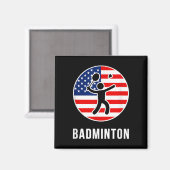 Aimant Badminton États-Unis (Recto/Verso)