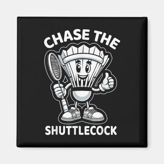 Aimant Badminton Forever Cartoon Shuttle Et Racket Graphe (Devant)