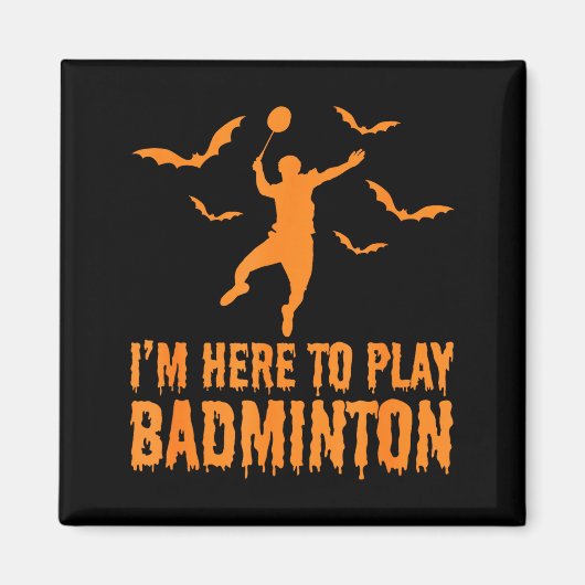 Aimant Badminton Halloween Épouvantable Badminton (Devant)