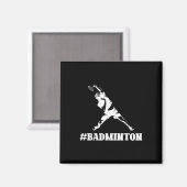 Aimant Badminton Lover Funny Sports Joueur Entraîneur Gra (Recto/Verso)