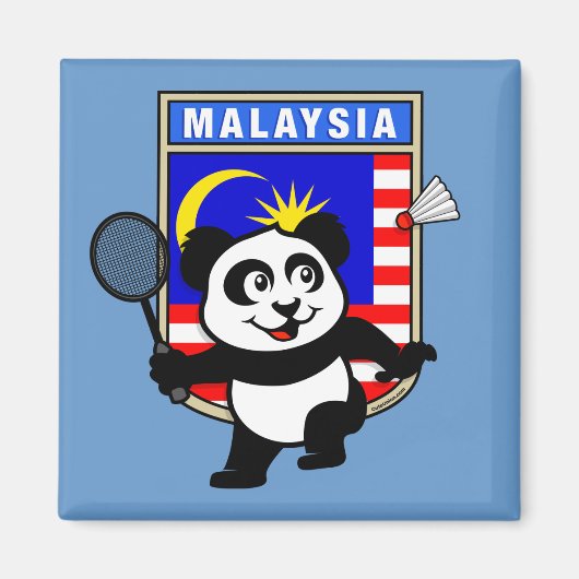 Aimant Badminton Malaysia Panda (Devant)