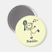 Aimant Badminton masculin simple à bâtons (Recto/Verso)