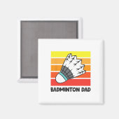 Aimant Badminton Papa Drôle Badminton Père 1 (Recto/Verso)