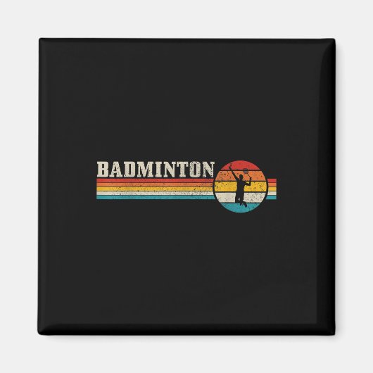 Aimant Badminton Player Vintage Badminton (Devant)