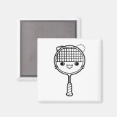 Aimant Badminton Racket Cartoon Look Shuttle Jeu (Recto/Verso)