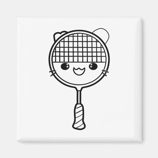 Aimant Badminton Racket Cartoon Look Shuttle Jeu (Devant)