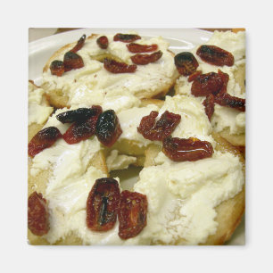 Aimant bagel grillé avec fromage de chèvre