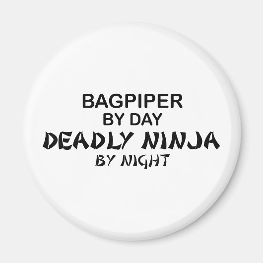 Aimant Bagpiper Mortel Ninja par nuit (Devant)
