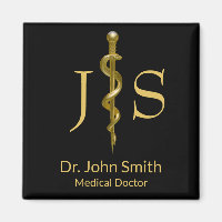 Bague d'Asclepius Classy Médicale Gold sur Noir