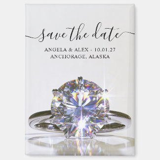 Aimant Bague de mariage scintillante, Sauvegarder la date