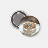 Aimant bague diamant scintillant or (Recto/Verso)