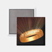 Aimant Bague dorée "Je t'aime" (Recto/Verso)