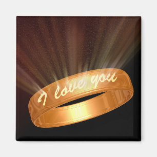 Aimant Bague dorée "Je t'aime"