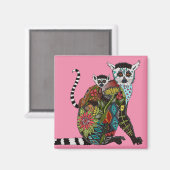 Aimant Bague Queue Lemur Aimer rose (Recto/Verso)