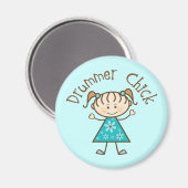 Aimant Baguette mignonne fille tambour poussette (Recto/Verso)