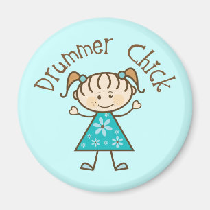 Aimant Baguette mignonne fille tambour poussette