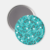 Aimant Baguettes de crosse turquoise motif (Recto/Verso)