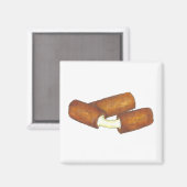 Aimant Baguettes de fromage Mozzarella fondues Aliments e (Recto/Verso)