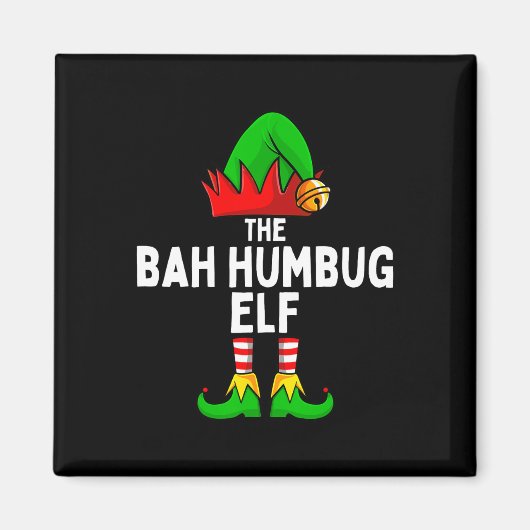 Aimant Bah Humbug Elf Matching Famille Noël (Devant)