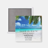 Aimant Bahamas Beach Wedding Save the Date (Recto/Verso)