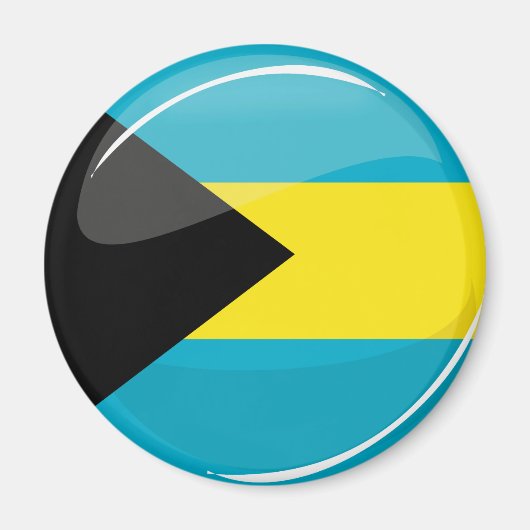Aimant Bahamas Drapeau rond et brillant (Devant)