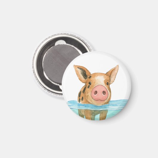 Aimant Bahamas Pig Vacation 2025 Souvenir Famille Cadeau (Recto/Verso)