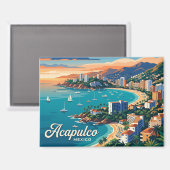 Aimant Baie d'Acapulco Mexique (Recto/Verso)
